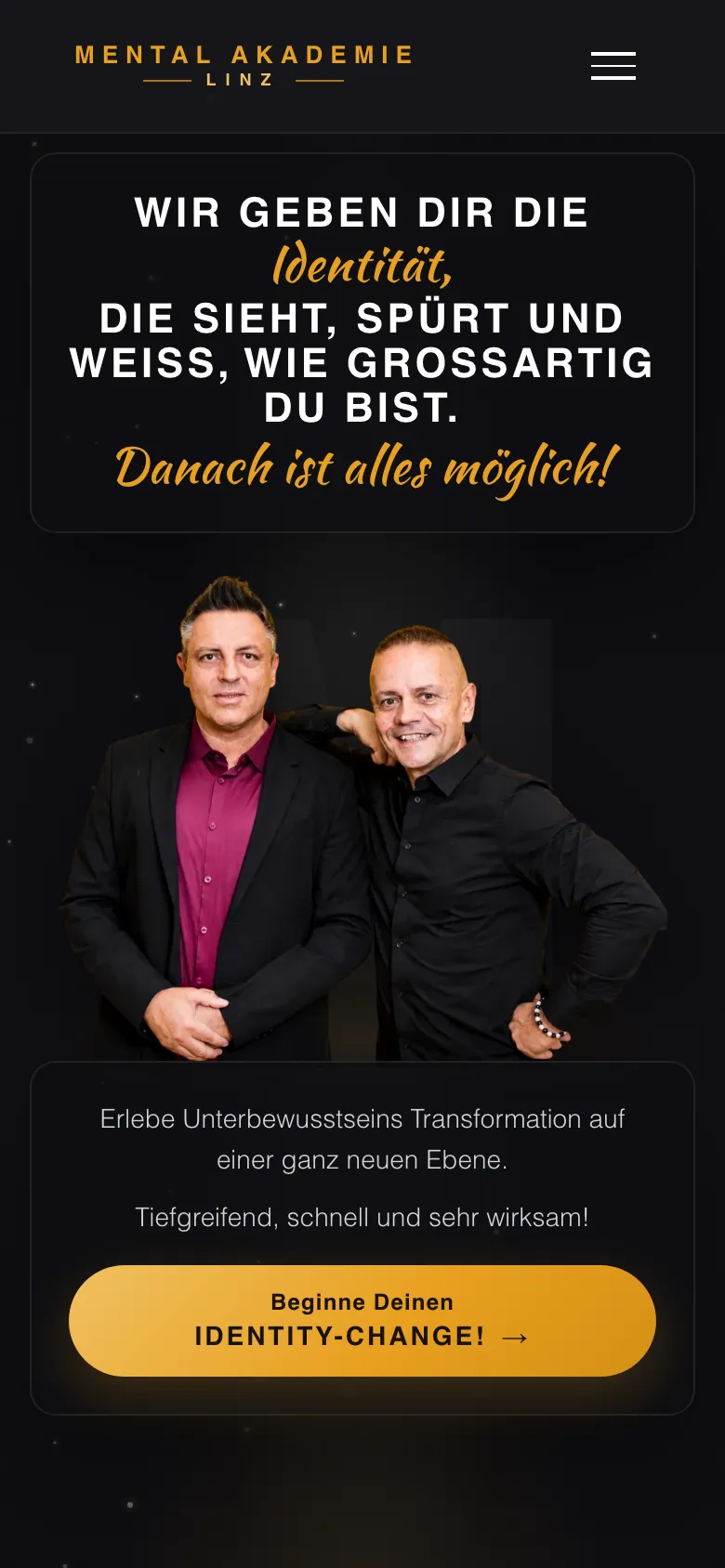 Startseite von mentalakademielinz.com am Handy