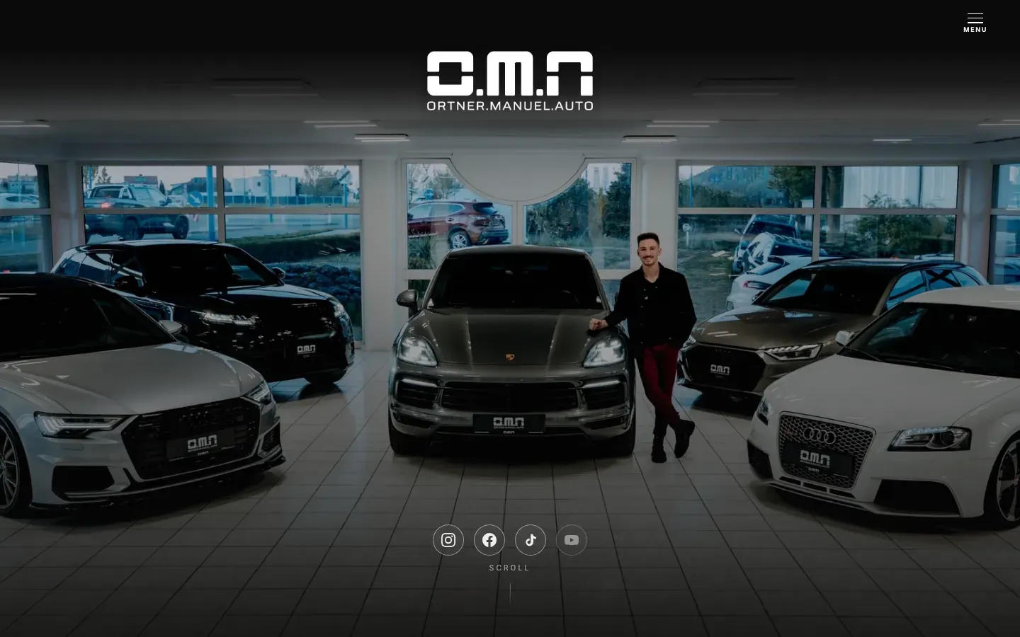 Startseite von om-auto.at, Website für einen Gebrauchtwagenhändler in Kematen